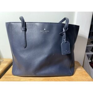 Kate Spade Schuyler Navy Blue Tote Handbag K7354 Purse Bag Charm *READ*‎